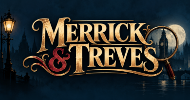 Imagen ilustrativa creada con inteligencia artificial para animARTE, inspirada en la ambientación victoriana y el misterio de «Merrick & Treves». El diseño incorpora una tipografía clásica, una lupa y elementos del Londres del siglo XIX. No se trata del logotipo oficial de la serie ni de material promocional de HBO.